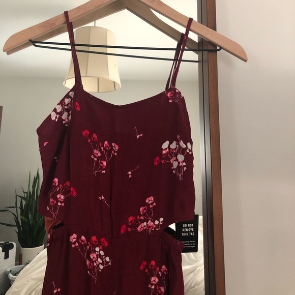 NWT Express Floral Cut-Out Wide Leg Jumpsuit - Picture 5 of 6